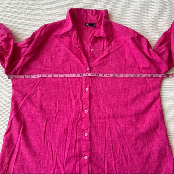 ASOS DESIGN Curve Long Sleeve Button Down Shirt, Rushed Sleeves, size 14 - Picture 9 of 10